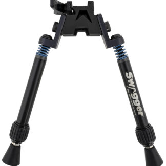 Swagger SWAGBPSFR10 SFR10 Flex to Rigid QD Bipod with Black Finish, Picatinny Attachment & 6-10.50" Vertical Adjustment
