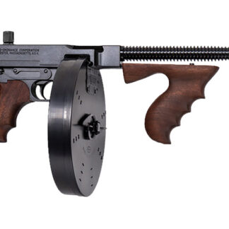 Thompson T1B100D 1927A-1 Deluxe Carbine 45 ACP Caliber with 18" Barrel, 20+1 Capacity (Stick), 100+1 Capacity (Drum), Blued Metal Finish, American Walnut Removable Fixed Stock & Wood Grip Right Hand