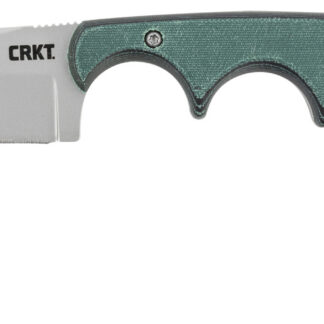 CRKT 2383 Minimalist  2.13" Fixed Cleaver Plain Bead Blasted 5Cr15MoV SS Blade/ Green Contoured Resin Infused Fiber Handle Includes Lanyard/Sheath
