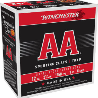 AA 12 GAUGE 2-3/4'' 1oz #8 SHOT SHOTGUN AMMO AA 12 GAUGE 2-3/4'' 1OZ #8 SHOT 1250 FPS 25/BOX