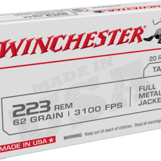 Winchester Ammo USA223R3 USA 223 Rem 62 gr Full Metal Jacket (FMJ) 20 Bx/ 50 Cs