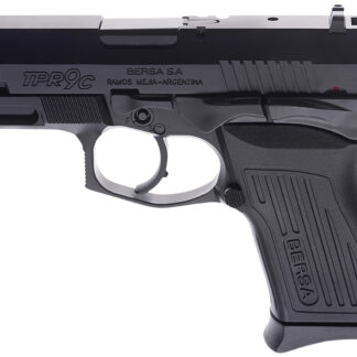 Bersa TPR9CM TPRC  Compact Frame 9mm Luger 13+1, 3.25" Black Manual Barrel, Matte Black Serrated Steel Slide & Aluminum Frame, Ambidextrous