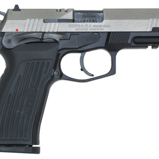 Bersa TPR9DT TPR  Full Size Frame 9mm Luger 17+1, 4.30" Black Steel Barrel, Nickel Cerakote Serrated Steel Slide, Matte Black Aluminum Frame w/Picatinny Rail, Ambidextrous