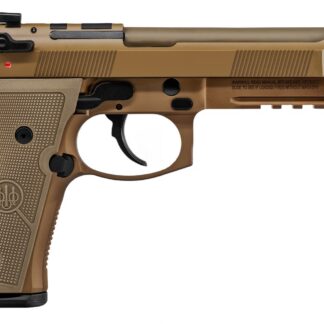 Beretta USA JS92M9A4G M9A4  9mm Luger 5.10" Threaded Barrel 10+1, Flat Dark Earth Cerakote Polymer Frame, Serrated Steel Optic Cut Slide, Polymer Grip & Decocker Safety
