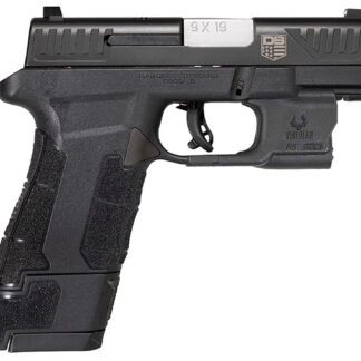 Diamondback DB0301P001 DBAM29 Sub-Compact 9mm Luger 3.50" 12+1,17+1 Overall Black Finish with Serrated Nitride Stainless Steel Slide, Polymer Grip & Picatinny Rail Includes Viridian Laser & Holster