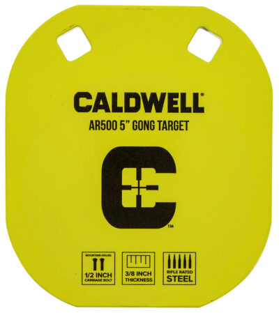 Caldwell 1116700 Gong  5″ Yellow AR500 Steel 0.38″ Thick Hanging