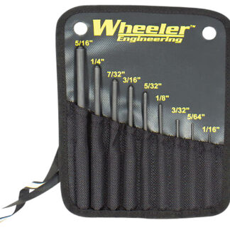 Wheeler 204513 Roll Pin Punch Set  Black Steel Knurled Handle 9 Pieces