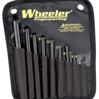 Wheeler 710910 Roll Pin Punch Set Starter Set Black/Yellow Steel Knurled Handle 9 Pieces