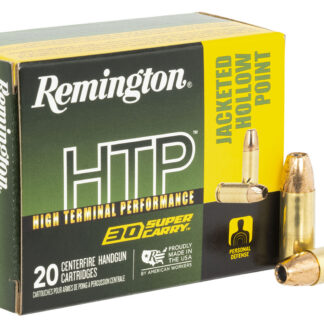 Remington Ammunition R20019 HTP  30SuperCarry 100gr Jacketed Hollow Point 20 Per Box/10 Case
