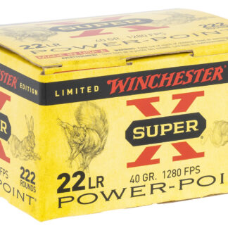 Winchester Ammo X22LRPPB Super X  22LR 40gr Plated Hollow Point 222 Per Box/10 Case