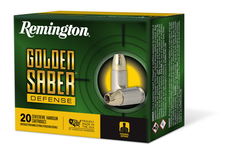 Remington Ammunition 27600 Golden Saber Defense 357Mag 125gr Brass Jacketed Hollow Point 20 Per Box/25 Case