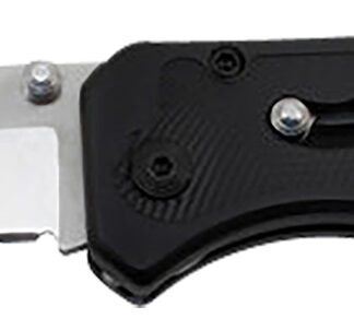 S.O.G SOGFLA1001CP Flare  3.50" Folding Plain Clip Point Satin Polished/Black GRN Handle