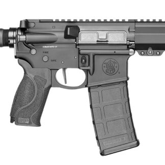 Smith & Wesson 13658 M&P15  223 / 5.56 NATO 7.50" Armornite Barrel 30+1, Fixed Arm Brace, Black Interchangeable Palmswell Grip Inserts, Manual Safety, Straight Buffer Tube, Optics Ready