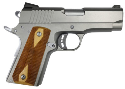 Rock Island 56829 Rock Standard CS Compact Frame 9mm Luger 8+1 3.60″ Stainless Steel Barrel, Serrated Slide, Matte Stainless Steel Frame w/Beavertail, Wood Double Checkered Grip