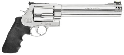 Smith & Wesson 163460 Model 460 XVR Extra Large 460 S&W Mag 5 Shot 8.38″ Satin Compensated Barrel, Satin Cylinder, Satin Stainless Steel Frame, Black Finger Grooved Grip, Exposed Hammer