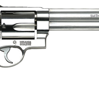 Smith & Wesson 163501 Model 500  X-Large 500 S&W Mag 5 Shot 8.38" Satin Compensated Barrel, Satin Cylinder, Satin Stainless Steel Frame, Black Finger Grooved Grip, Exposed Hammer