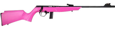Rossi  RB22  Compact 22 LR 10+1, 16" Matte Black Button Rifled Free Floating Steel Barrel, Matte Black Stainless Steel Receiver, Pink Monte Carlo Stock, Right Hand
