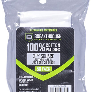 Breakthrough Clean BTCPS21450 Square Cleaning Patches  For .38-.45 Cal & .410-20 Gauge 2.25" 50 Pack/6 per case