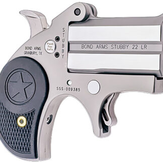 Bond Arms BASTB Stubby  22 LR 2rd Shot 2.20" Matte Stainless Steel Frame Black Textured Polymer Grips