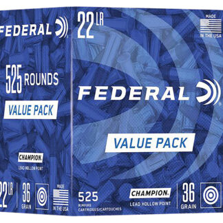 Federal 747 Champion Training Value Pack 22LR 36gr Lead Hollow Point 525 Per Box/10 Case