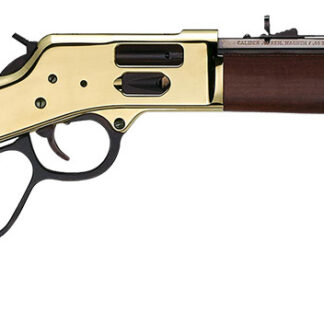 Henry H006GR Side Gate Carbine 44 Mag/44 Special 7+1 16.50" Blued Octagon Barrel, Polished Brass Rec, American Walnut Stock, Adj. Sight, Large Loop Lever