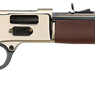 Henry H006GCML Mare's Leg Side Gate 45 Colt (LC) 5+1 12.90" Blued Octagon Barrel, Polished Hardened Brass Rec, American Walnut Furniture, Large Loop Lever, Adj. Sight