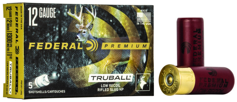 PREMIUM TRUBALL 12 GAUGE 2-3/4'' HOLLOW POINT SLUG SHOTGUN AMMO PREMIUM TRUBALL 12 GA 2-3/4'' 438GR HP SLUG 1300 FPS 5/BOX