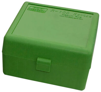 MTM Case-Gard RS10010 Ammo Box Flip-Top 223Rem/204Ruger Green Polypropylene 100rd