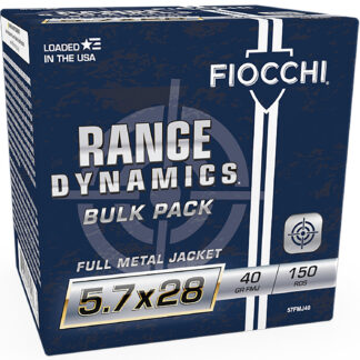 RANGE DYNAMICS 5.7X28MM RIFLE AMMO RANGE DYNAMICS 5.7X28MM 40GR FULL METAL JACKET 150/BOX