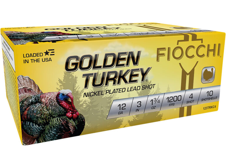 Fiocchi Golden Turkey Shotgun Ammo 12 ga. 3 in. 1 3/4 oz. 4 Shot 10 rd.