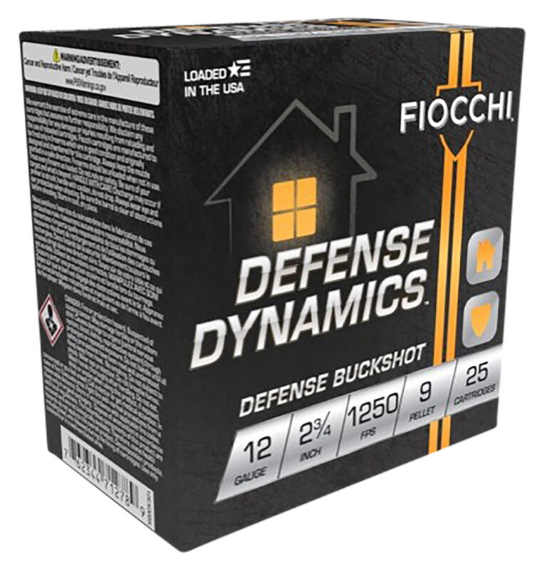 Fiocchi 12EX9P Defense Dynamics Defense Buckshot 12 Gauge 2.75" 25 Per Box