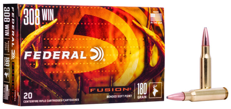 Federal F308FS3 Fusion  308Win 180gr Bonded Soft Point 20 Per Box/10 Case