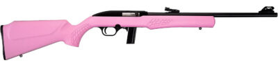 Rossi RS22L1811P RS22  Full Size 22 LR 10+1 18″ Matte Black Steel Barrel, Matte Black Grooved Aluminum Receiver, Pink Synthetic Fixed Stock