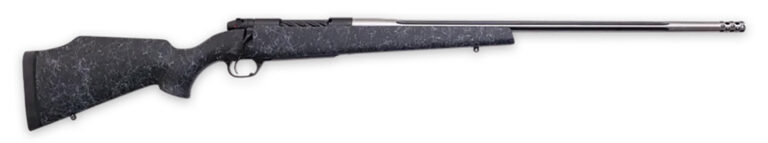 Weatherby MAM01N300PR8B Mark V Accumark 300 PRC 3+1 26" Threaded/Fluted Stainless Barrel, Graphite Black Rec, Gray Webbed Black Monte Carlo Stock, Accubrake Muzzle Brake, Adj. TriggerTech Trigger