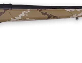 Weatherby VHH223RR6B Vanguard Outfitter 223 Rem 5+1 24" Threaded/Spiral Fluted, Graphite Black Barrel/Rec, Tan with Brown & White Sponge Synthetic Stock, Accubrake Muzzle Brake, Adj. Trigger
