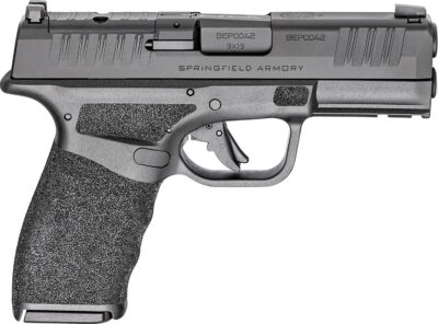 Springfield Armory HCP9379BOSPCA Hellcat Pro OSP *CA Compliant Compact 9mm Luger 10+1, 3.70" Black Melonite Hammer Forged Barrel, Black Melonite Optic Ready/Serrated Slide, Black Polymer Frame w/Picatinny Rail, Adaptive Textured Polymer Grip