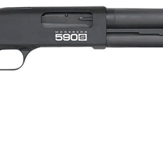 Mossberg 51607 590S  Compact 12 Gauge Pump 3" 5+1 18.50" Matte Blued Stainless Steel Barrel, Black Drilled & Tapped Receiver, Adj LOP Black Synthetic Stock