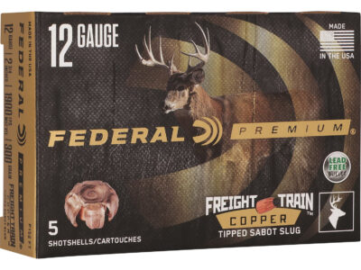 FREIGHT TRAIN 12 GAUGE 2.75'' COPPER TIP SABOT SLUG SHOTGUN AMMO FREIGHT TRAIN  12 GA 2.75'' 300GR COPPER TIP SABOT SLUG 5/BOX