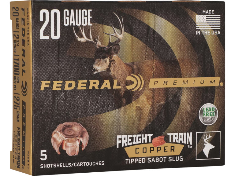 Federal Premium Freight Train Copper Sabot Slugs 20 ga. 2 3/4 in. 275 gr. 5 rd.