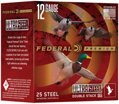 FEDERAL 12GA 3” 1 1/4OZ BB & 2  1450 FPS "ULTRA STEEL" 25 RD/BX 10 BX/CS
