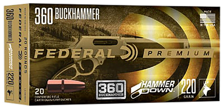 HAMMERDOWN 360 BUCKHAMMER RIFLE AMMO HAMMERDOWN 360 BUCKHAMMER 220GR BONDED SOFT POINT 20/BOX