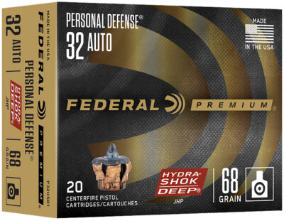 PERSONAL DEFENSE HYDRA-SHOK DEEP 32 ACP HANDGUN AMMO PERSONAL DEFENSE HYDRA-SHOK DEEP 32 ACP 68GR JHP 20/BOX
