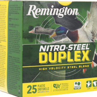 NITRO-STEEL DUPLEX 12 GAUGE SHOTGUN AMMO NITRO STEEL DUPLEX 12 GAUGE 3'' 1-1/4OZ BB & #4 SHOT 25/BOX
