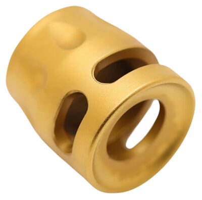 True Precision Inc TPSMICROG Micro Compensator S-Type Gold 416R Stainless Steel 1/2″x28 Threads 9mm/380 ACP