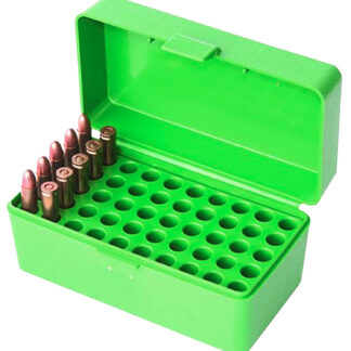 MTM Case-Gard 22HORN10 Ammo Box Flip-Top 22Hornet Green 50rd