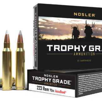 Nosler 61036 Match Grade  223Rem 70gr Soft Point 20 Per Box/20 Case