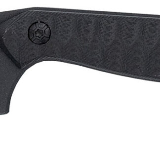 CobraTec Knives CTWLTBLK Wolfteeth  EDC 2.75" Folding Drop Point Plain Black 14C28N Steel Blade, 4.25" Black Textured G10 Scales Handle