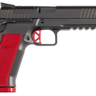 Dan Wesson 92013 DWX  9mm Luger 10+1 4.95" Black Match Grade Barrel, Black DLC Optics Ready Serrated Steel Slide, Black Aluminum Frame w/Beavertail & Picatinny Rail, Red Textured Aluminum Grip