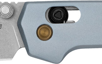 Kershaw 2051 Iridium  EDC Mini 3" Folding Spear Point Plain Stonewashed D2 Steel Blade, Ice Blue Aluminum Handle