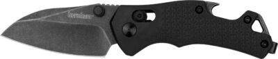 Kershaw 8337 Craze Multi-Function Folding Knife 2.35″ BlackWash Reverse Tanto Blade, Black Glass Filled Nylon Handles with Bottle Opener, AXIS/Crossbar Lock